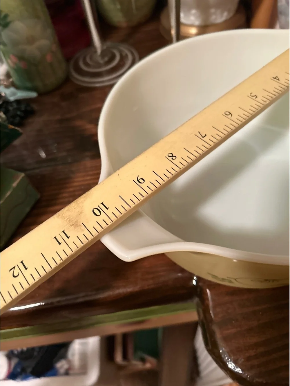 Vintage Pyrex Yellow Floral Mixing Bowl with Green Flowers